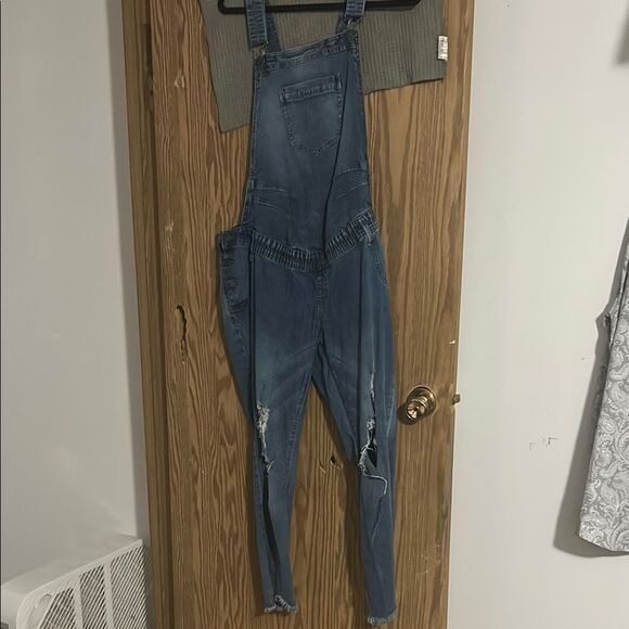 Maternity Denim Overalls - Picture 2 of 2